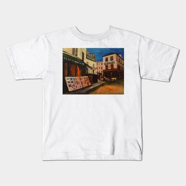 Montmartre Streets, Paris Kids T-Shirt by golan22may